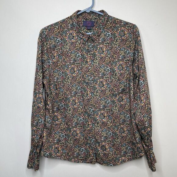 J. Crew Liberty Perfect Shirt Women’s 14 Marquess Print Button Up Slim Fit - Picture 1 of 9
